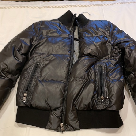 Banana republic puffer bomber jacket with sweater collar and arms - Picture 5 of 5